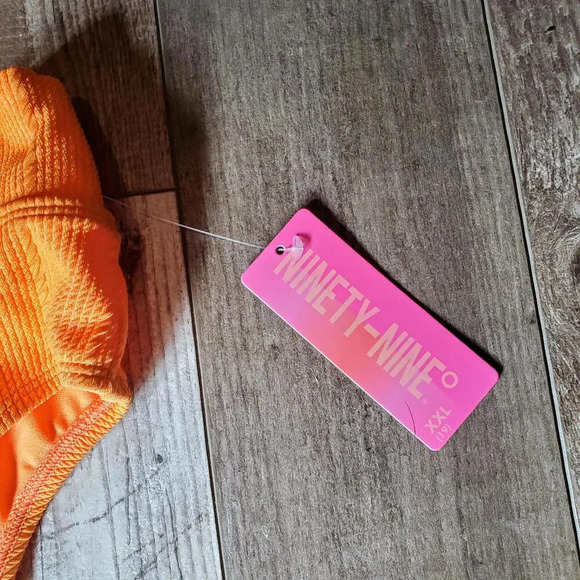 NWT Juniors' Ninety-Nine° Nectarine Banded High Waist High Leg Swim Bottoms XXL - Picture 15 of 15